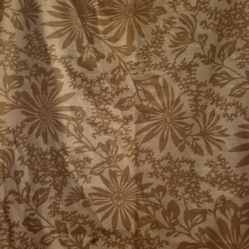 Y2K Old Navy Cotton Tan Floral Ruffle Skirt size 14 Cottage Girly Beach Fairy
